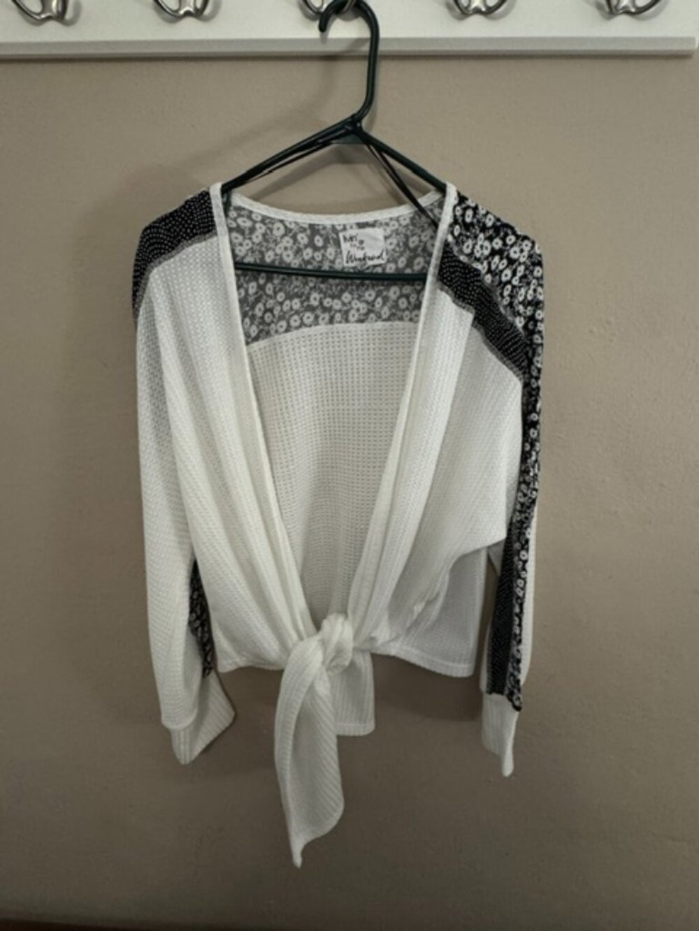 Women's thermal wrap top with front ties